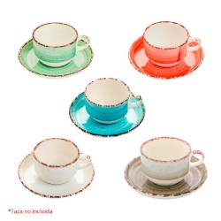Plato para taza de moka o café modelo EO - Varios colores